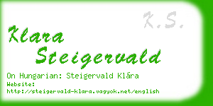 klara steigervald business card
