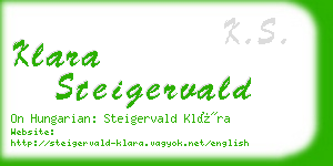 klara steigervald business card